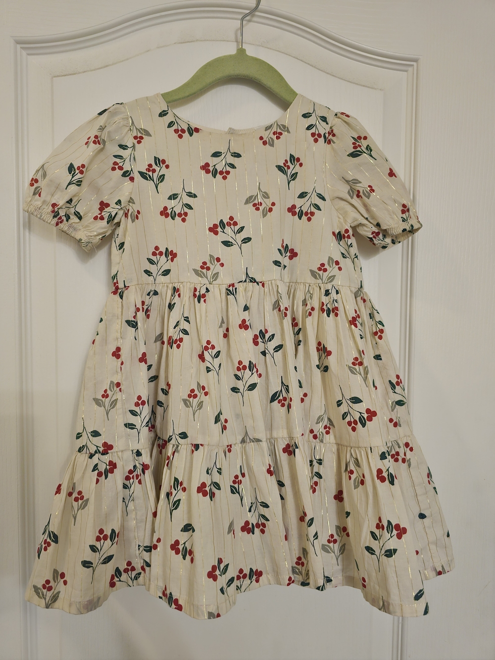 Carter's Cream Dress with Red Berry Print